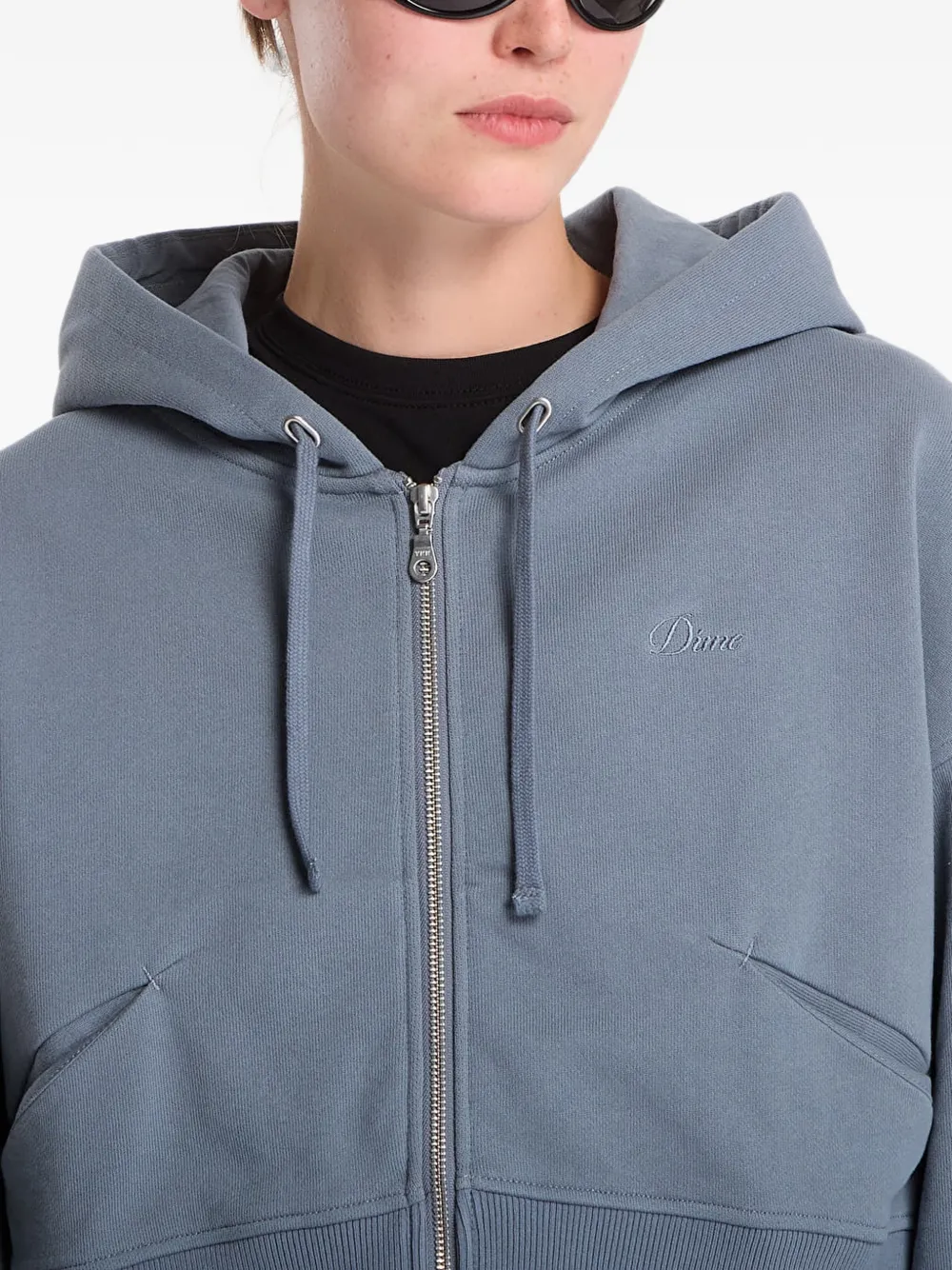dime Cropped hoodie Blauw