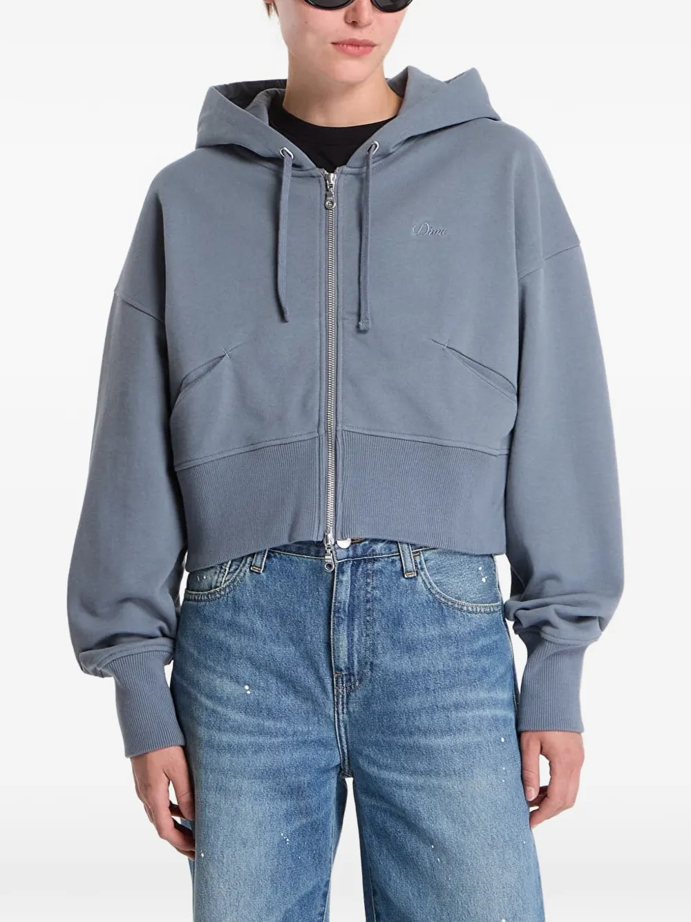 dime Cropped hoodie Blauw