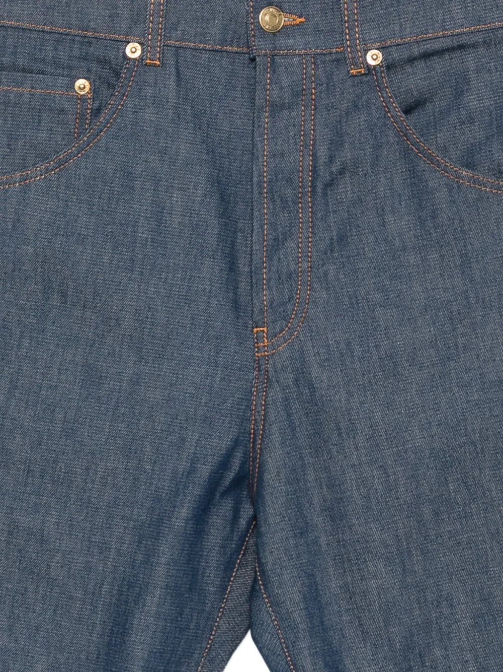 Moschino Jeans met logo-patch en contrasterende stiksels Blauw