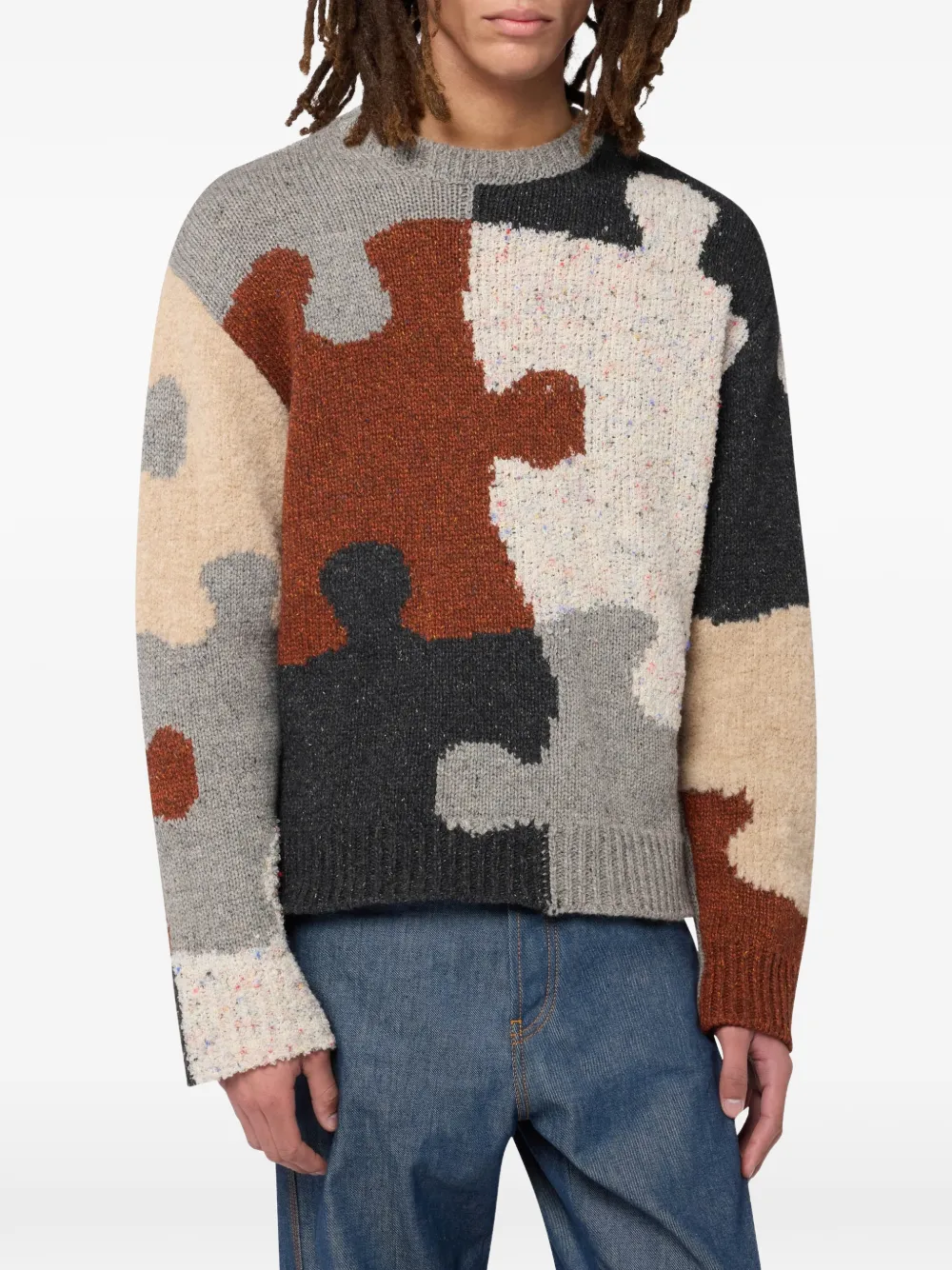 Moschino Trui van wol-zijdeblend Grijs