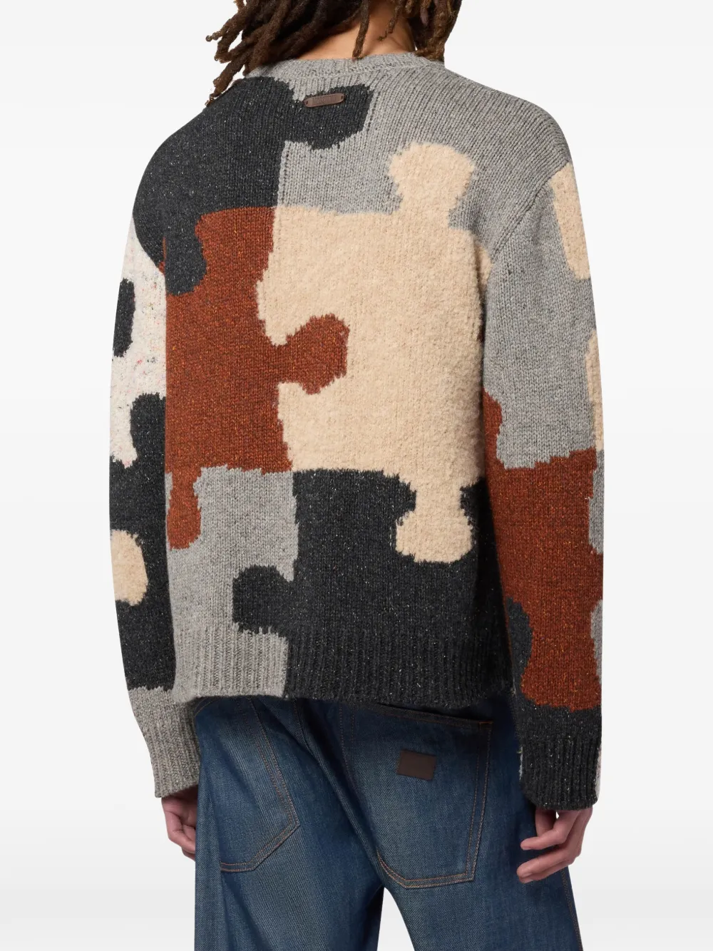 Moschino Trui van wol-zijdeblend Grijs