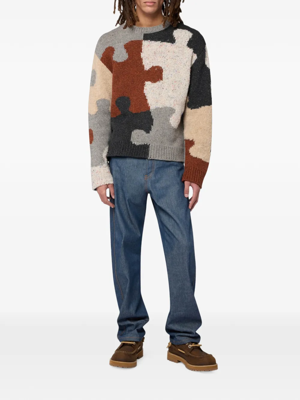 Moschino Trui van wol-zijdeblend Grijs