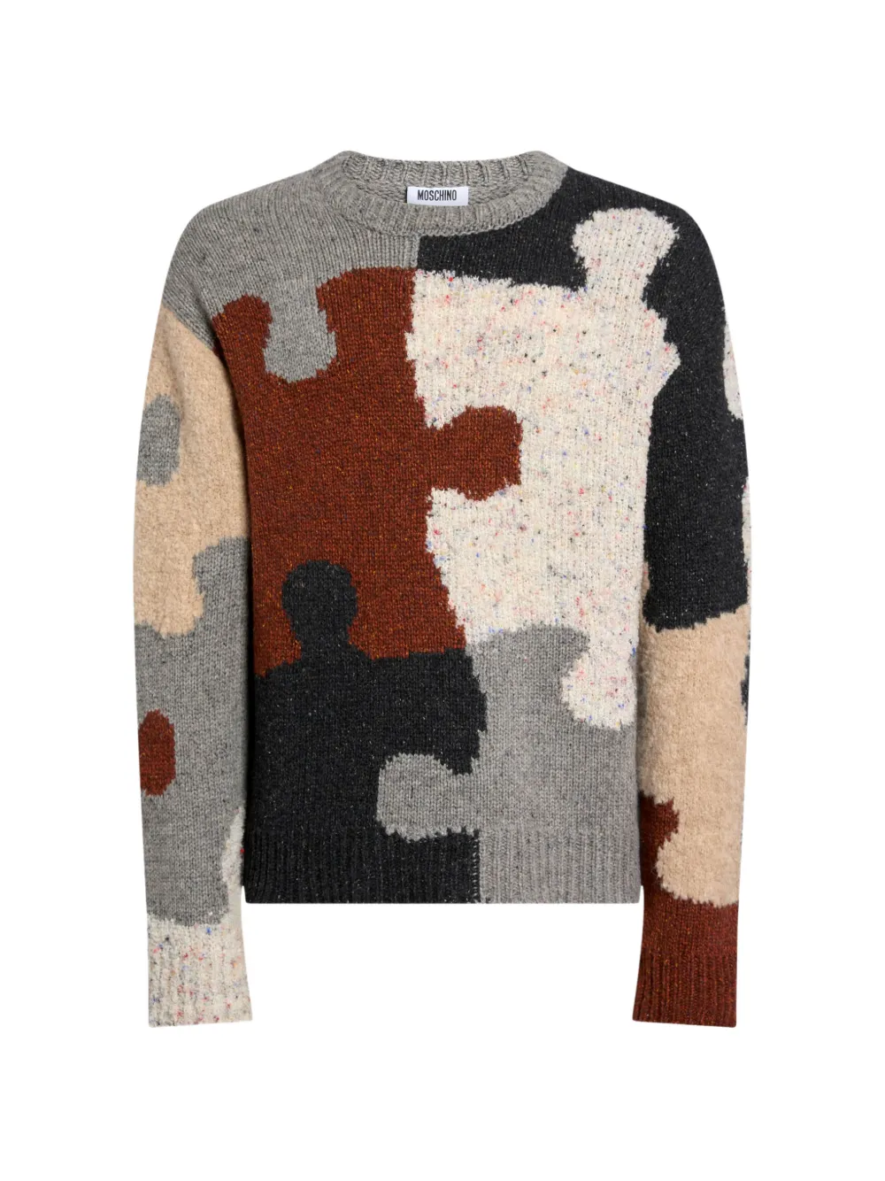Moschino inlaid wool-and-silk blend pullover - Grigio