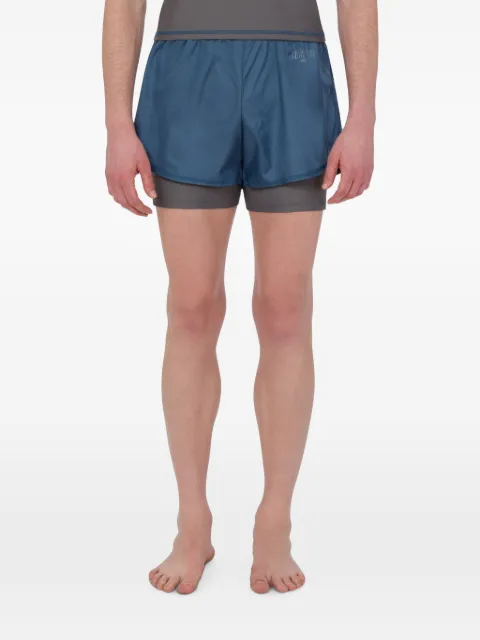 Moschino logo-print layered shorts