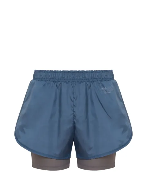 Moschino bermudas a capas con logo estampado