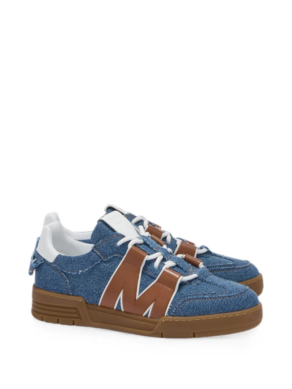 Moschino M-patch denim sneakers Blauw
