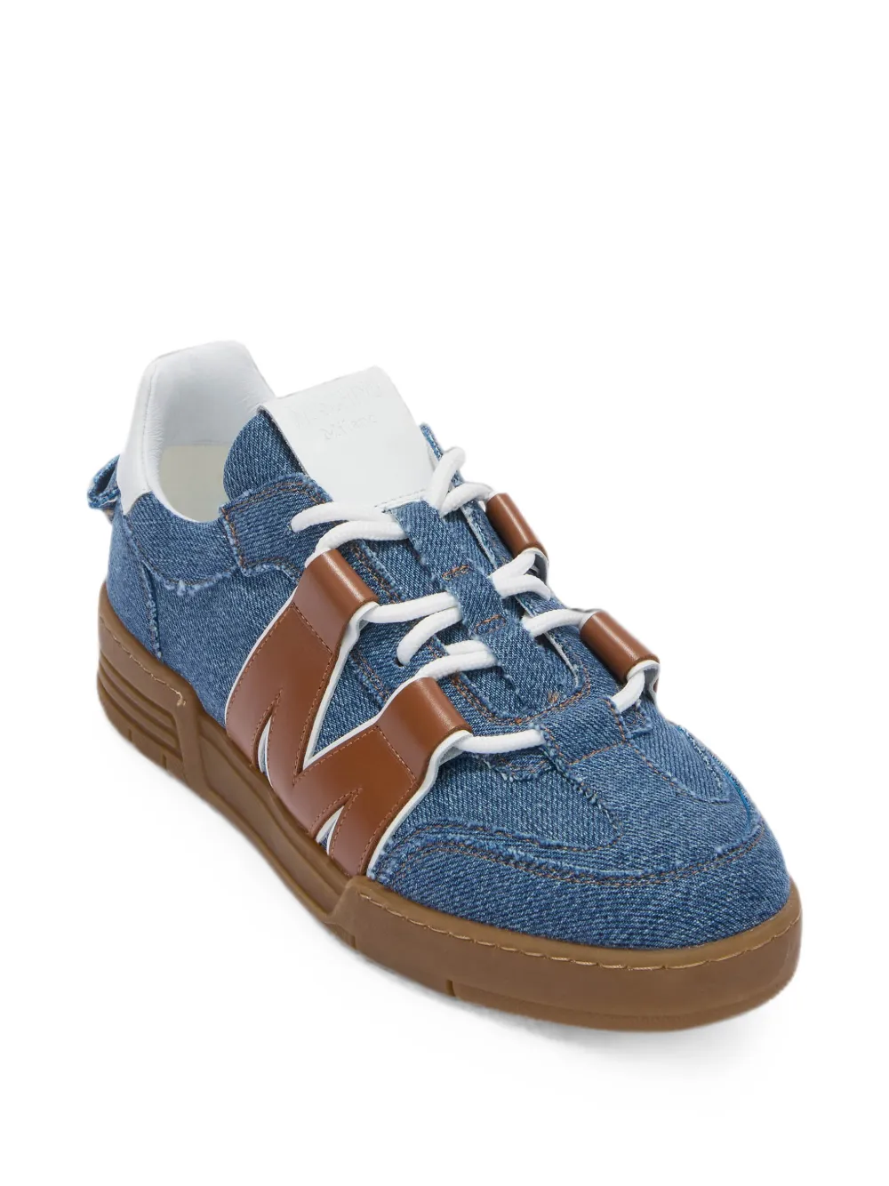 Moschino M-patch denim sneakers Blauw