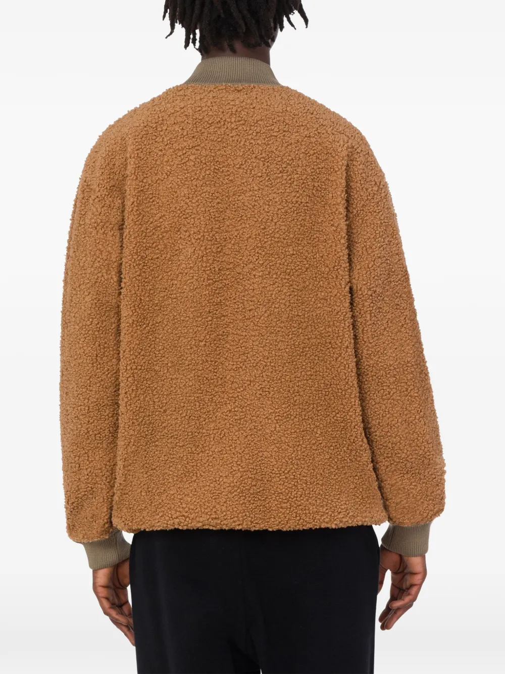 Moschino Trui met teddy-textuur en rits Bruin