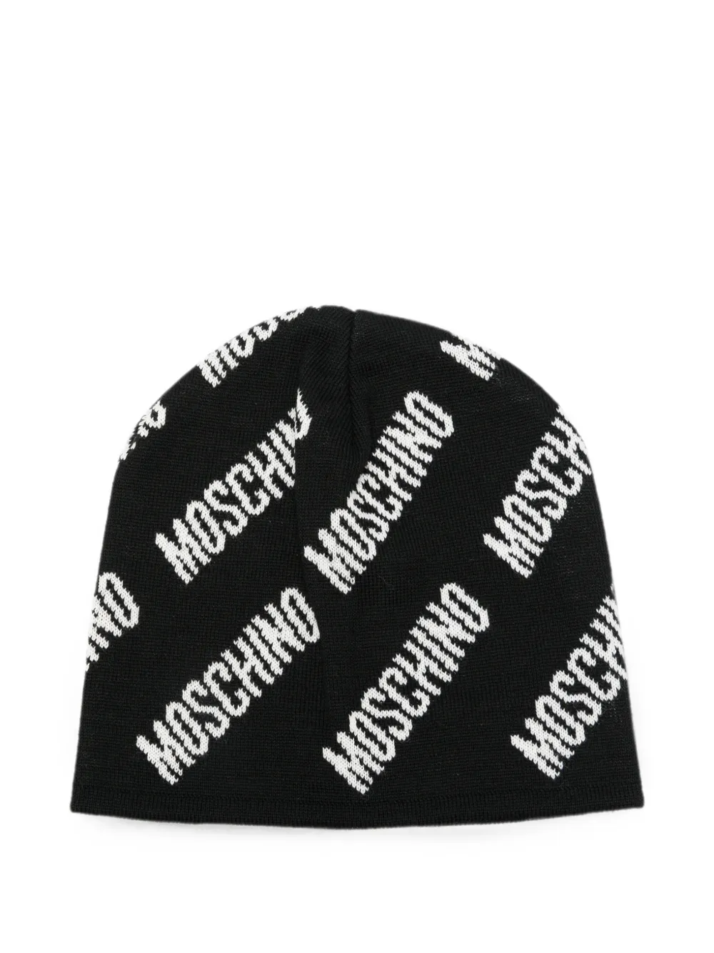 Moschino logo-print beanie hat - Nero