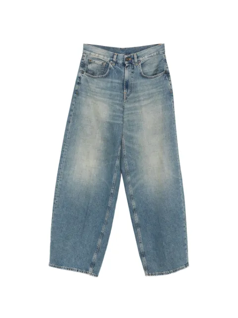 6397 wide-leg whiskers-effect jeans