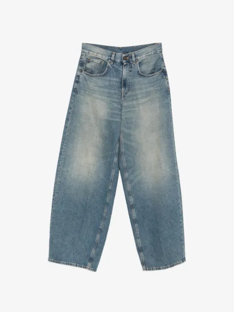 6397 jeans anchos con efecto desgastado