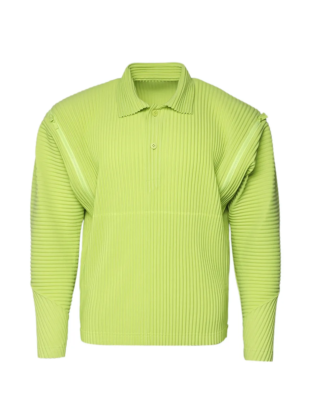 Homme Plissé Issey Miyake Polo con zip - Verde