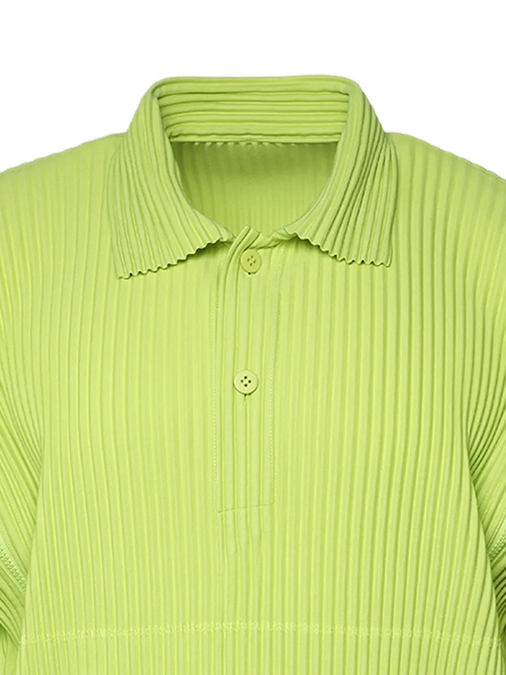 Homme Plissé Issey Miyake Plissé poloshirt met ritsdetail Groen