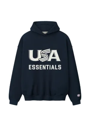 FEAR OF GOD ESSENTIALS logo-print Hoodie | Black | FARFETCH