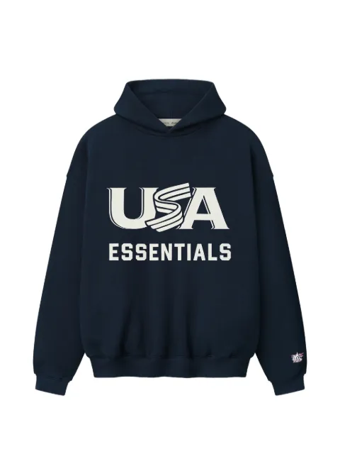 FEAR OF GOD ESSENTIALS USA logo-print hoodie