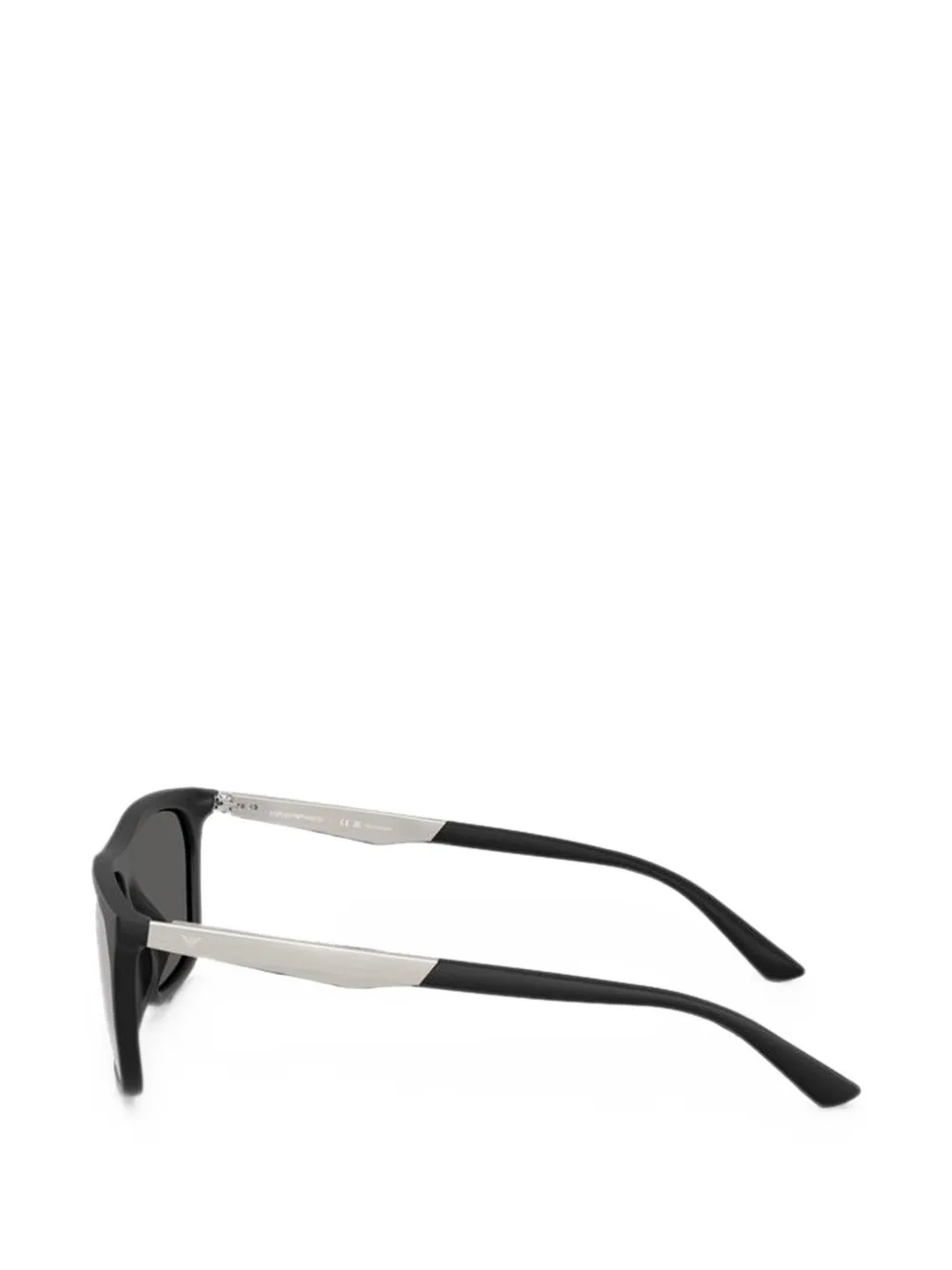 Emporio Armani Zonnebril met rechthoekig montuur Zwart