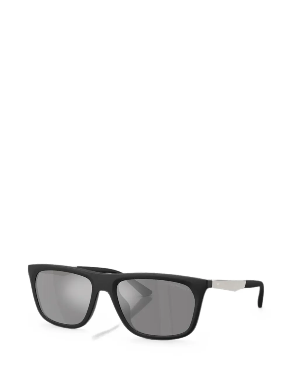 Emporio Armani Zonnebril met rechthoekig montuur Zwart