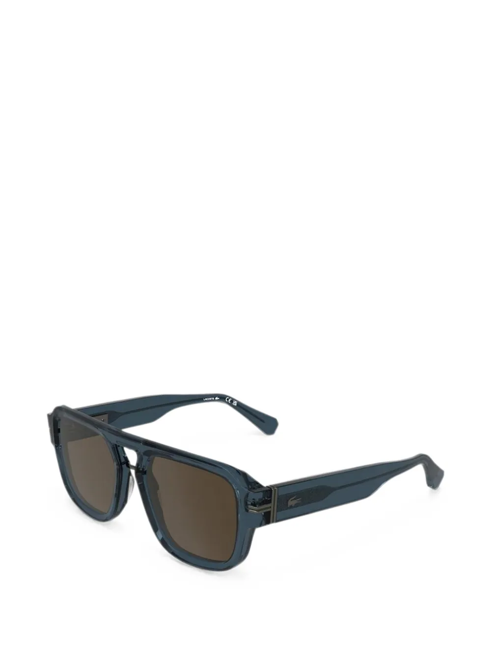 Lacoste Zonnebril met geometrisch montuur Blauw