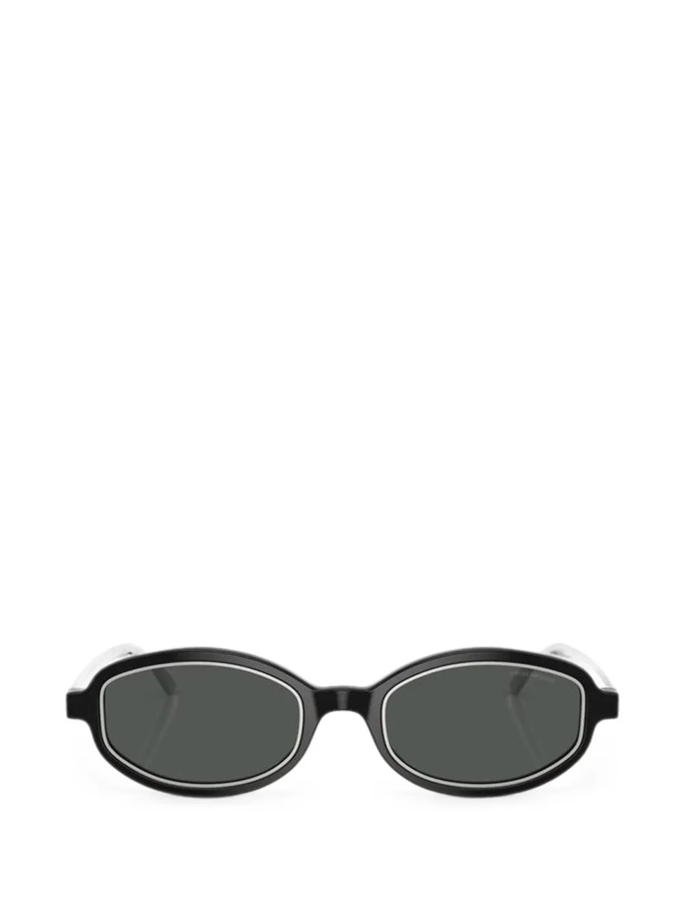 Emporio Armani oval-frame sunglasses - Schwarz