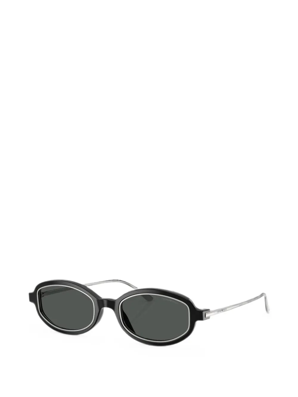 Emporio Armani Zonnebril met ovalen montuur Zwart
