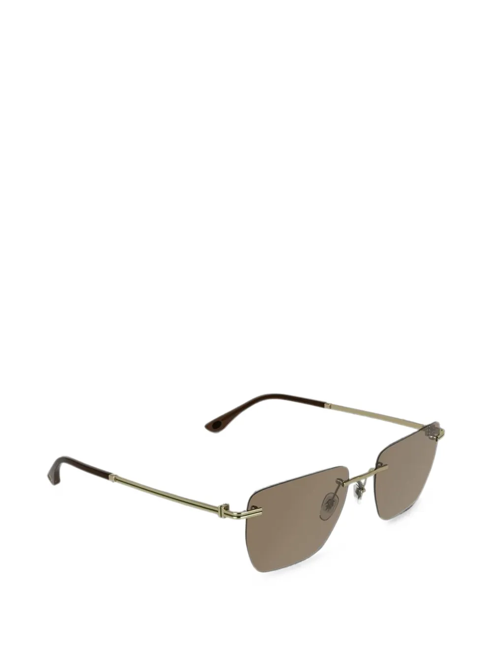 Lacoste Zonnebril met randloos geometrisch montuur Goud