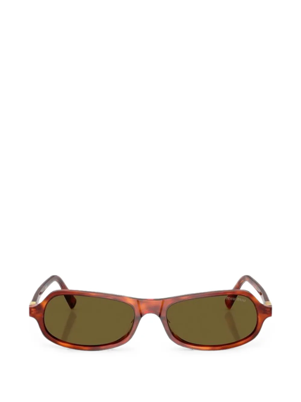 Miu Miu tortoiseshell-effect logo-plaque sunglasses - Marrone