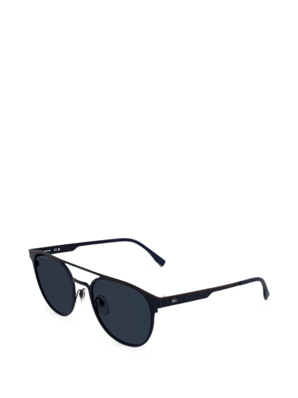 Lacoste Zonnebril met rond montuur en dubbele brug Blauw