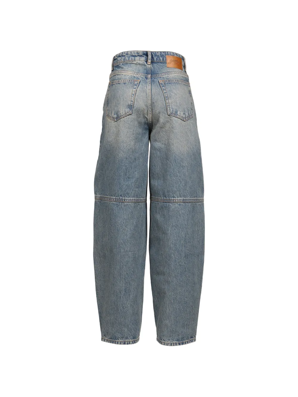 GANNI Stary jeans met vlakken en barrelpijpen Blauw