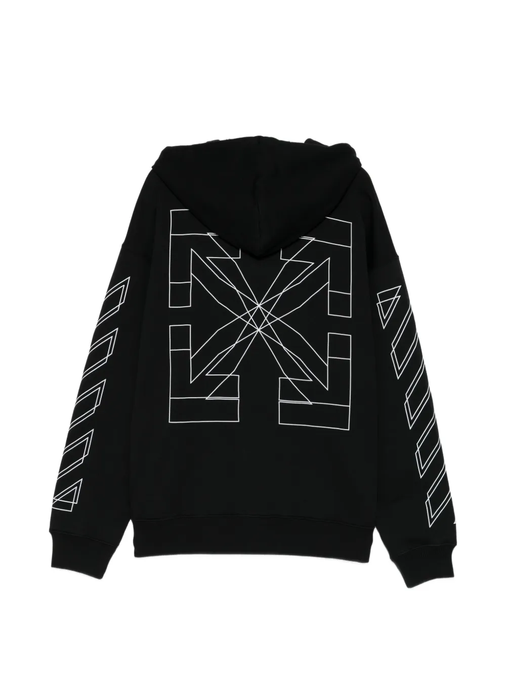 Off-White Outline hoodie met dubbele pijl en rits Zwart