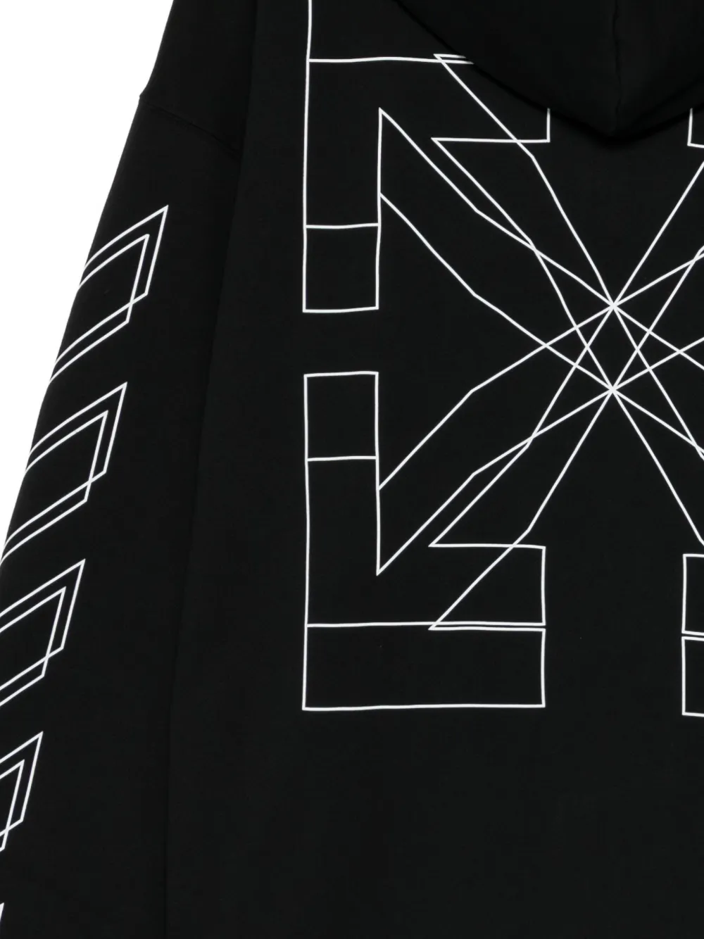 Off-White Outline hoodie met dubbele pijl en rits Zwart