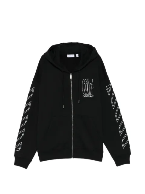 Off-White hoodie zippé à motif double flèche en contour