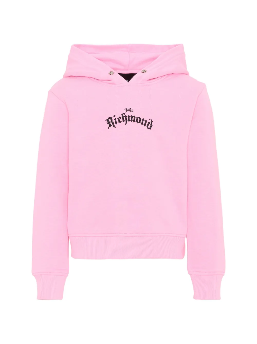 John Richmond Junior logo-embroidered hoodie - Rosa