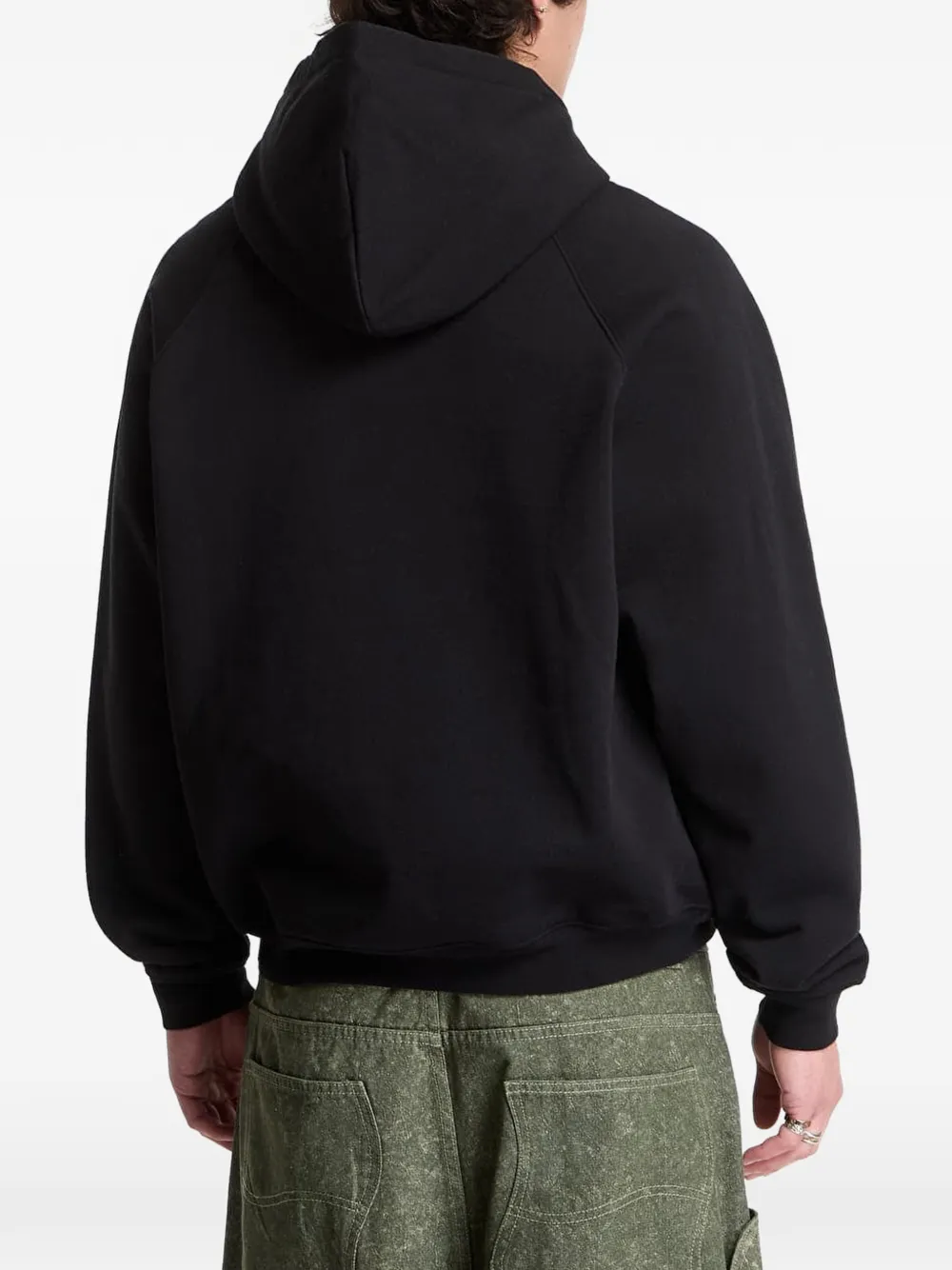 dime Raglan hoodie met geborduurd logo Zwart