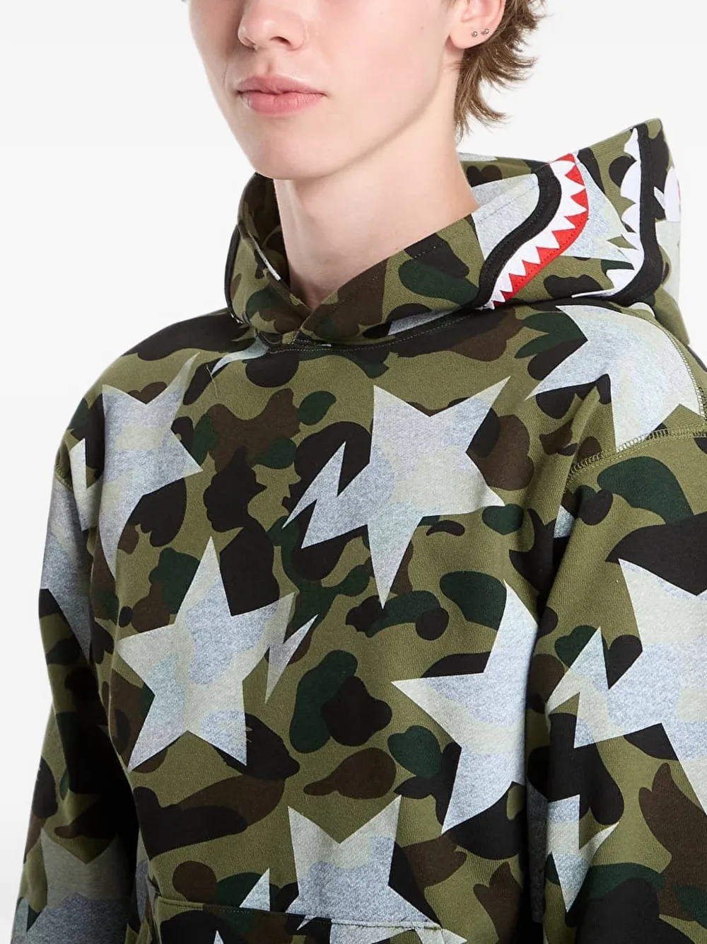 A BATHING APE Shark 1st Camo hoodie Groen