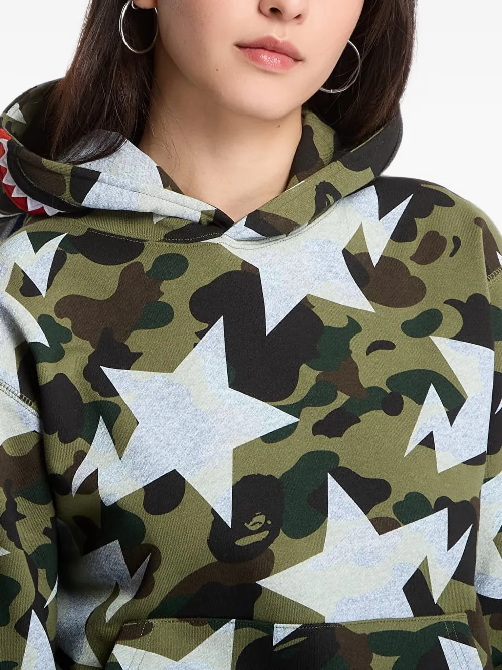 A BATHING APE Shark 1st Camo hoodie Groen