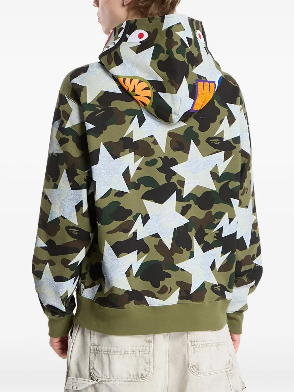 A BATHING APE Shark 1st Camo hoodie Groen