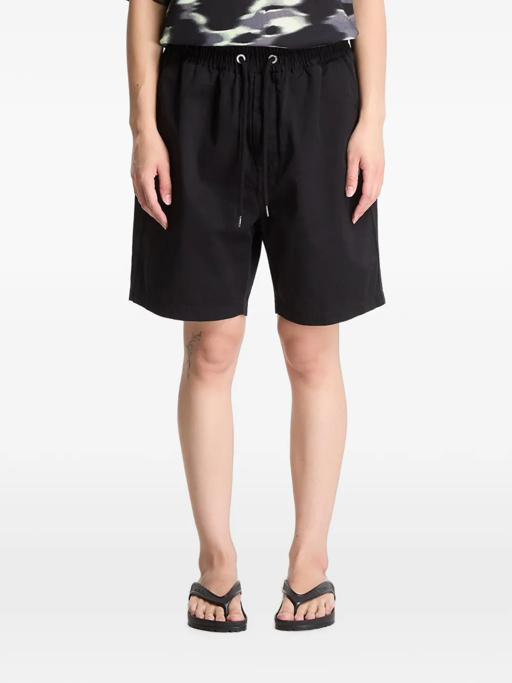 A BATHING APE Ruimvallende elastische shorts Zwart