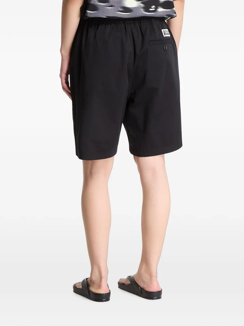A BATHING APE Ruimvallende elastische shorts Zwart