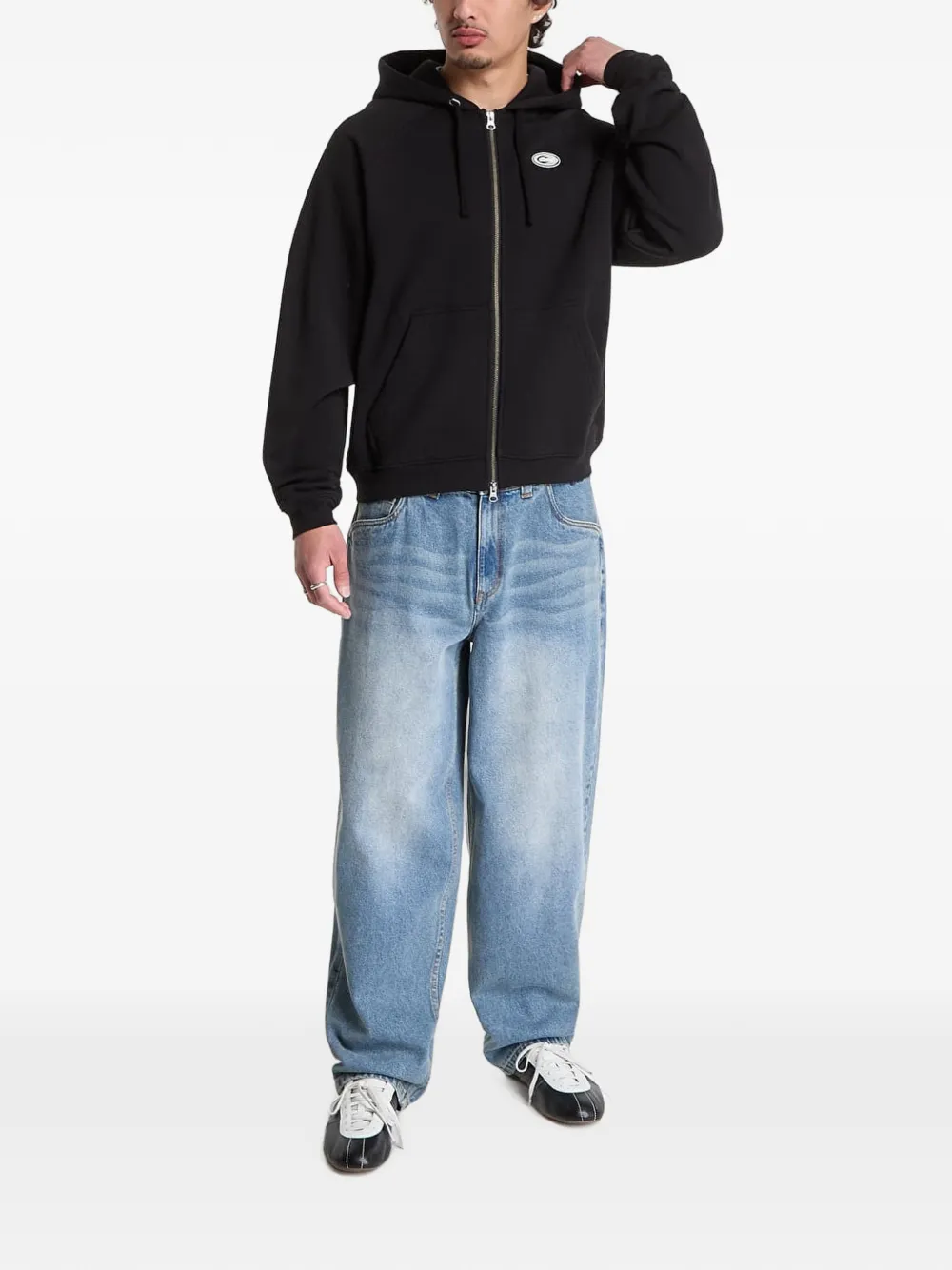 dime Marathon hoodie met logo-patch Zwart