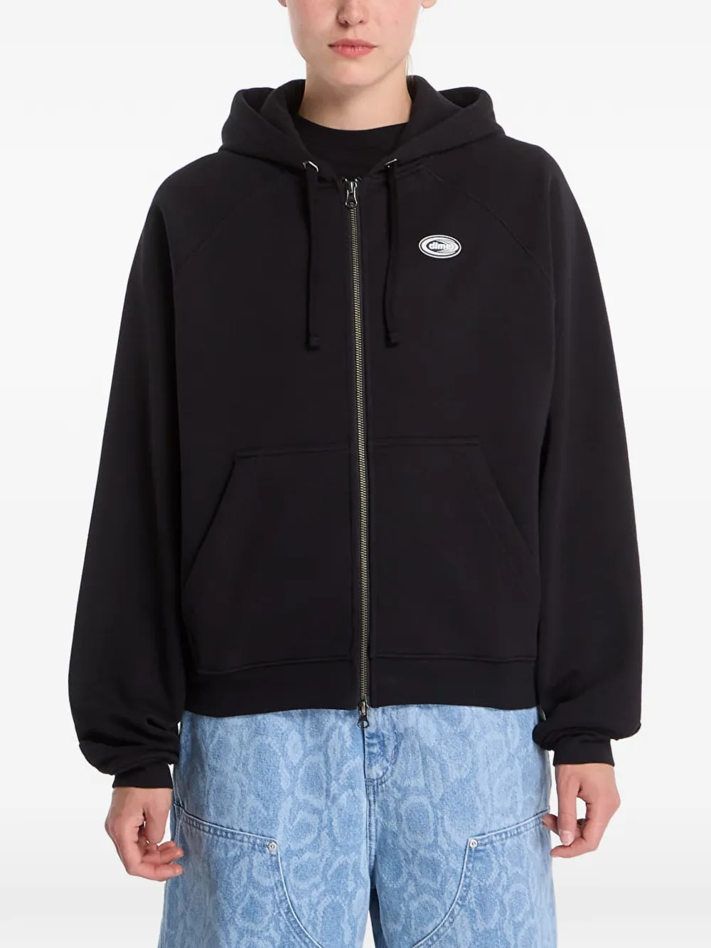 dime Marathon hoodie met logo-patch Zwart