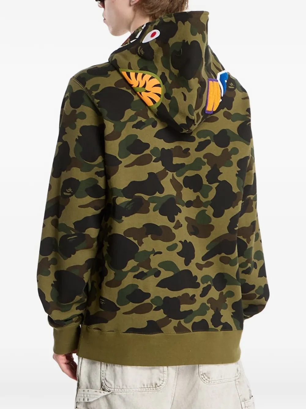 A BATHING APE Hoodie met camouflageprint Groen