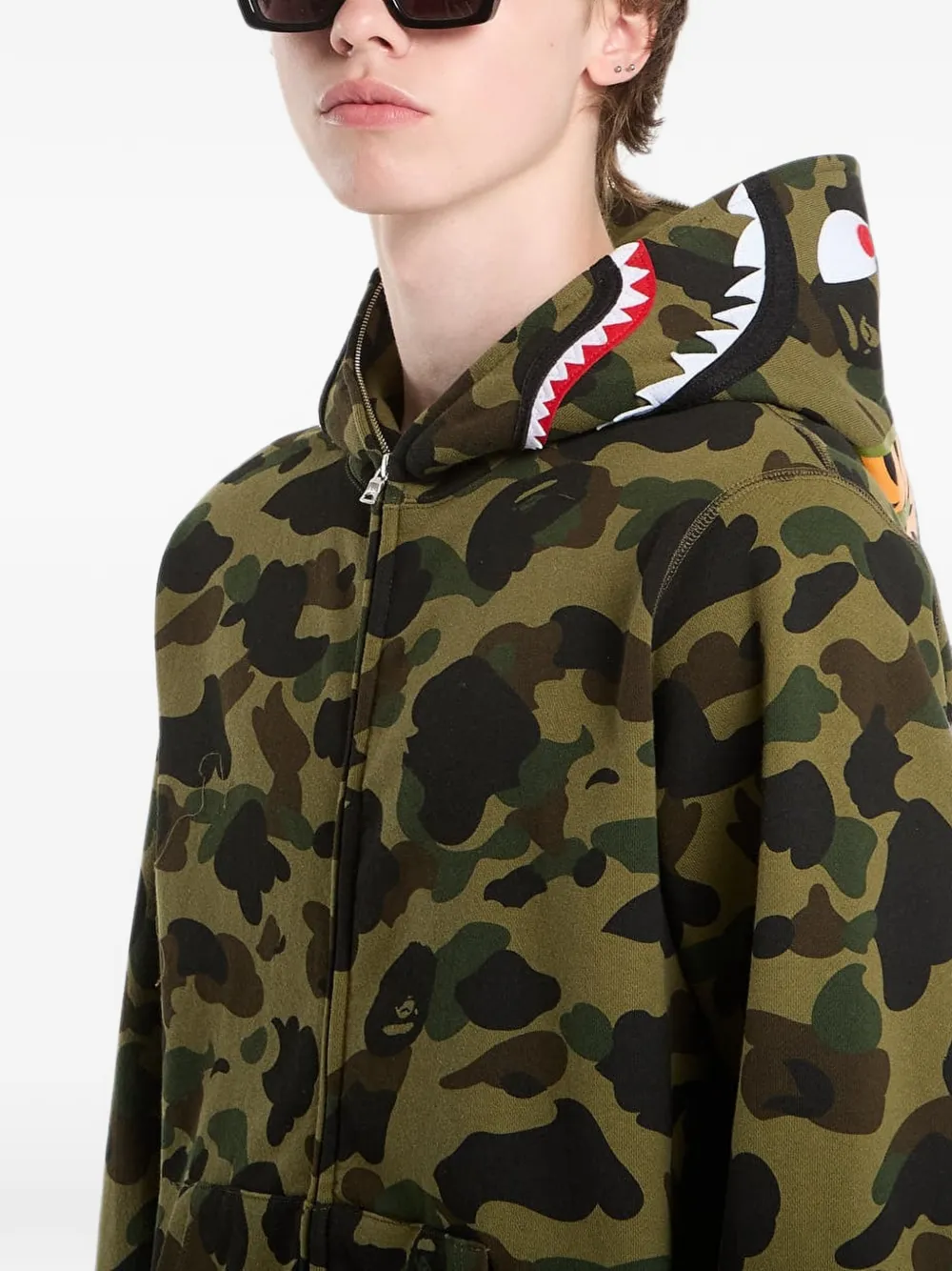 A BATHING APE Hoodie met camouflageprint Groen