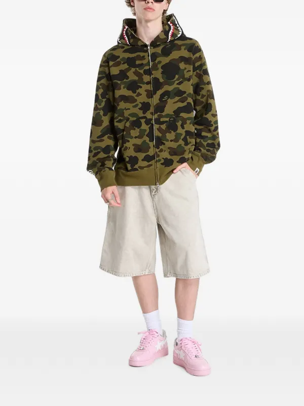A BATHING APE® 1st Camo Shark Hoodie | Green | FARFETCH