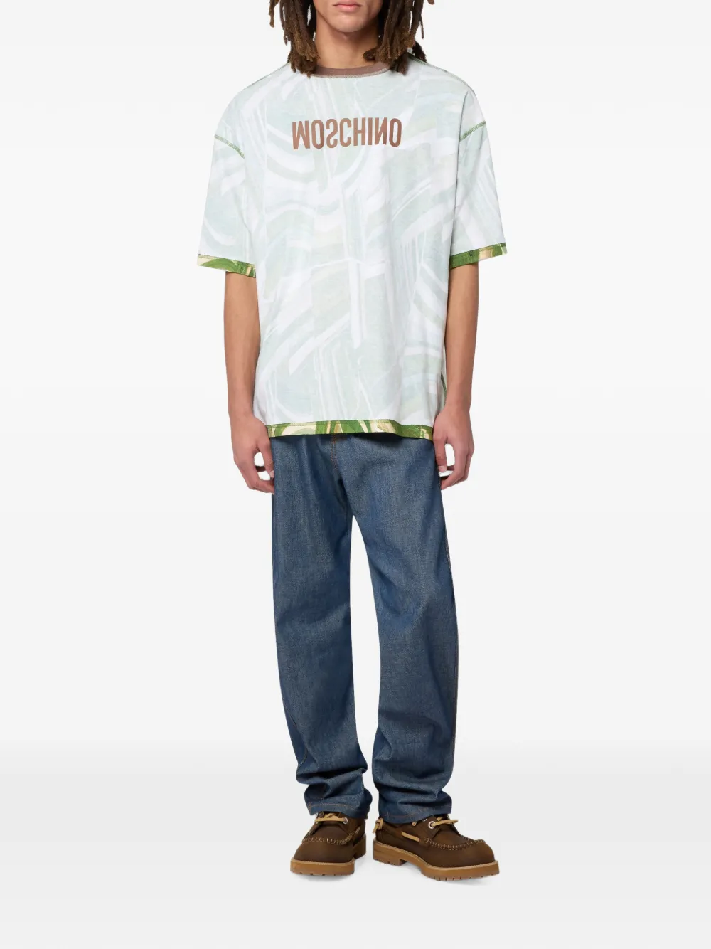 Moschino Katoenen jersey T-shirt met print Wit