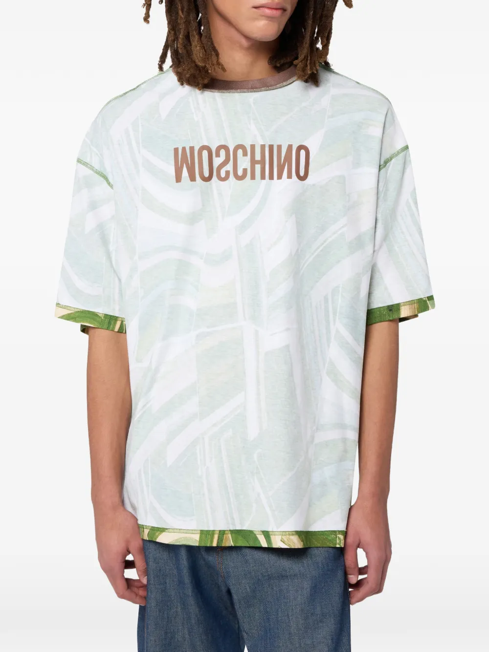 Moschino Katoenen jersey T-shirt met print Wit