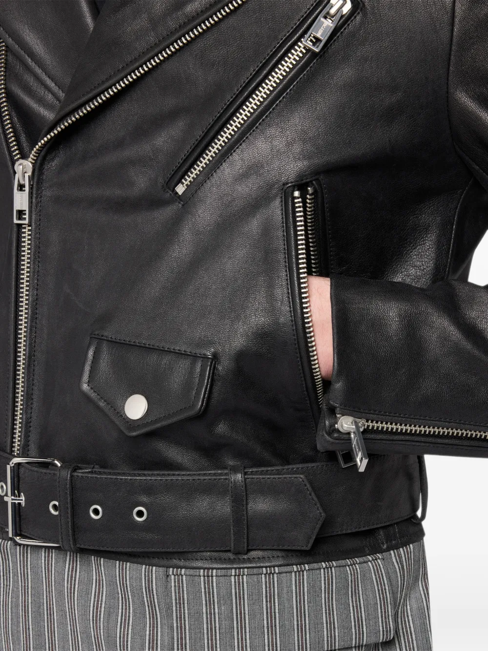 Moschino Nappaleren ongestructureerd bikerjack Zwart