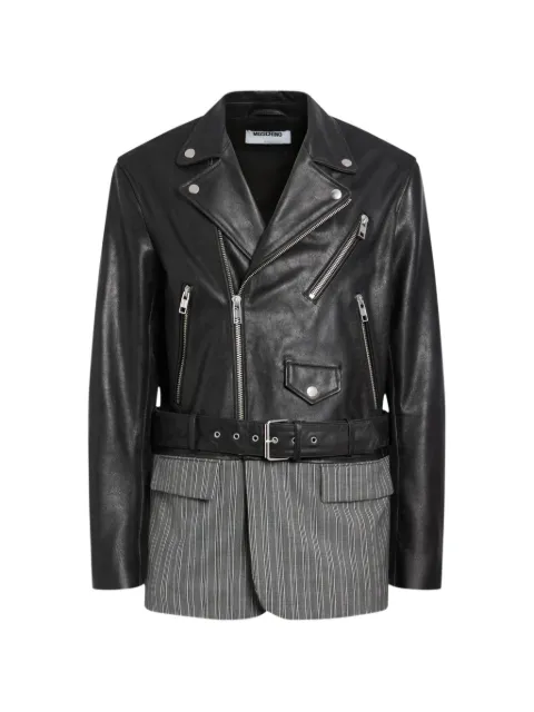 Moschino unstructured nappa-leather biker jacket