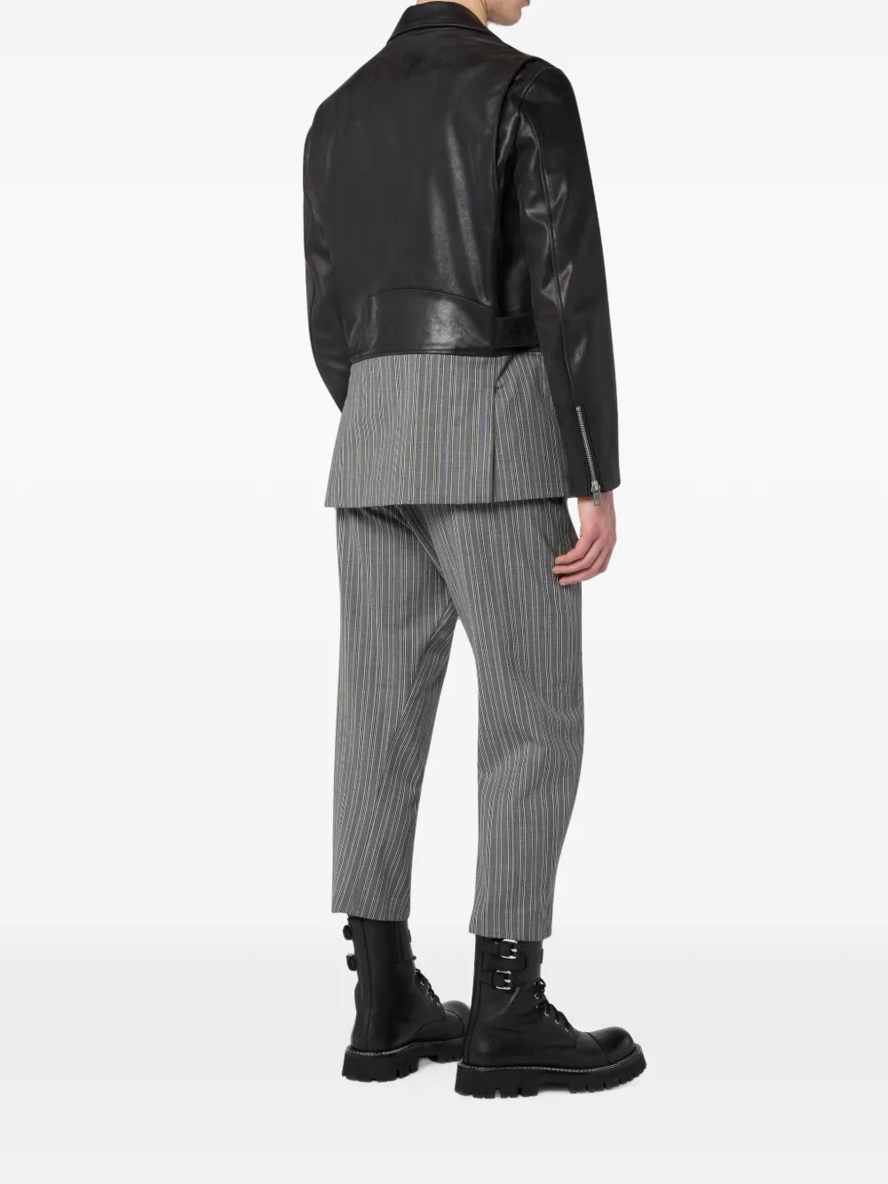 Moschino Nappaleren ongestructureerd bikerjack Zwart