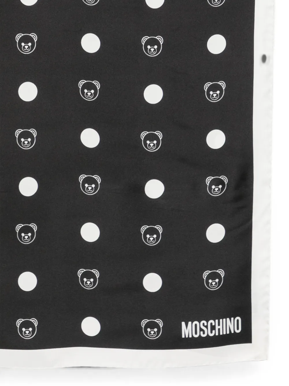 Moschino Teddy Bear sjaal met stippen Zwart