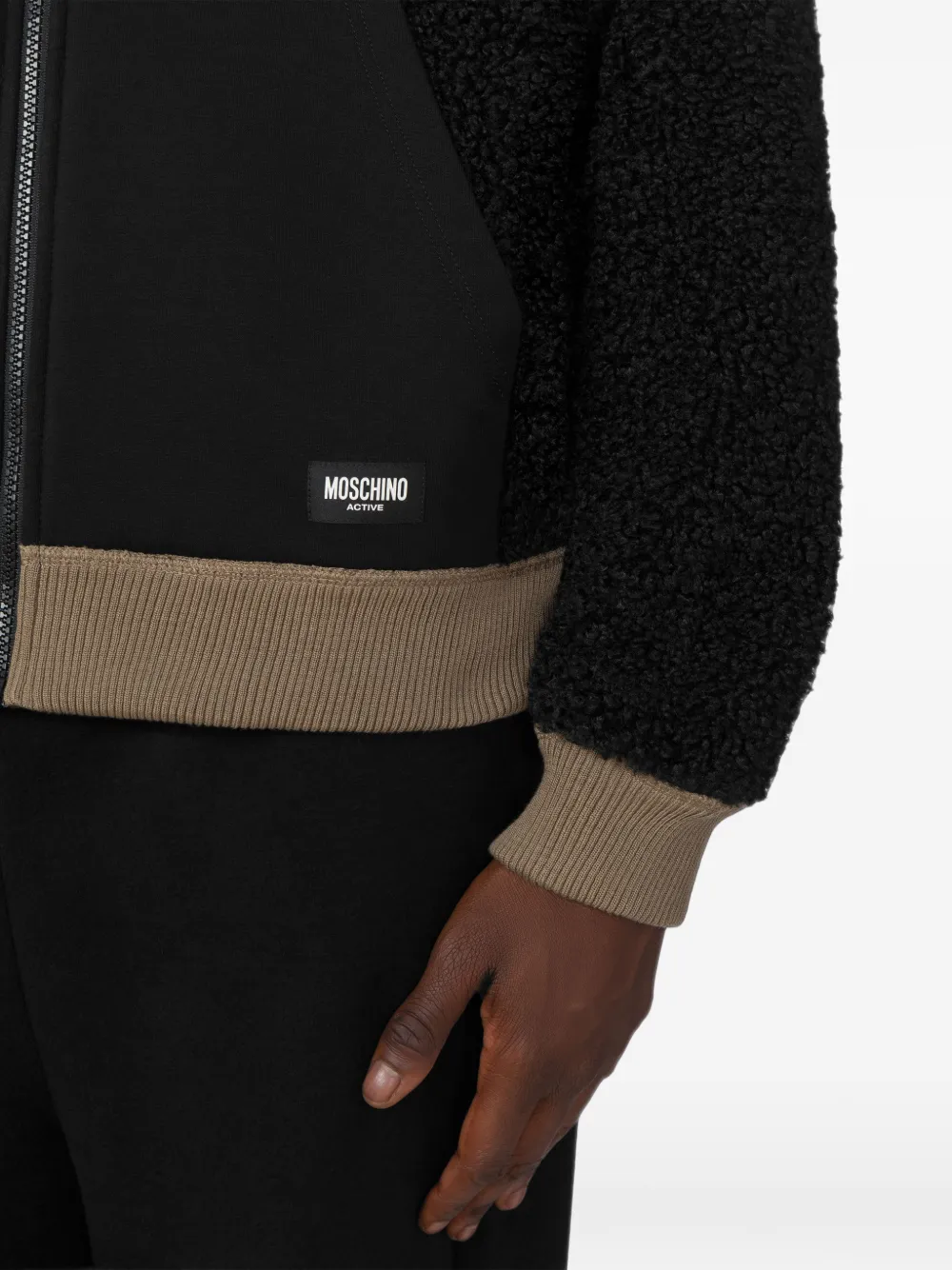 Moschino Hoodie met rits Zwart